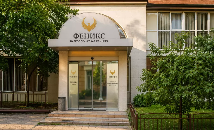 Вход в наркологическую клинику «Феникс» в Зернограде